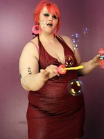 horny bbw babe playing with bubbles