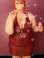 horny bbw babe playing with bubbles