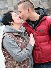 He looks a little lost so the BBW brings him home and shows him a good time with fat pussy