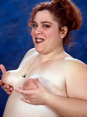 Small Titted BBW Posing Nude on Red Lingerie